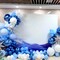 Blue Balloons Garland Arch Kit, 147 Pcs Metallic Macaron Light Blue and Confetti Silver Balloons for Baby Shower Birthday Wedding Ocean Themed Party Background Decoration